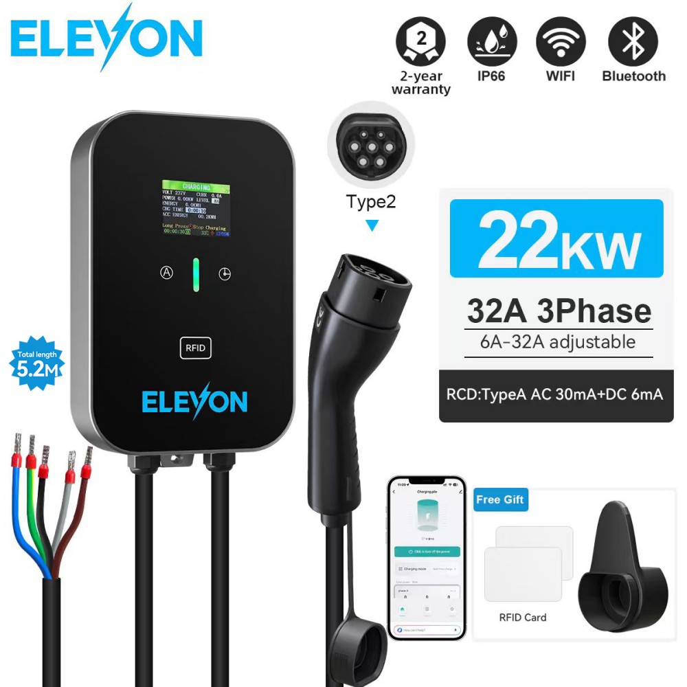 ELEVON EV Charging Station 22K - đánh giá và giá Ev Charger Type 2 22Kw 32A 3 Phase